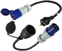 Adapterkabel Set 2-teilig CEE Stecker / Kupplung auf...