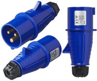 CEE Stecker 3-polig 230V Netzstecker lose für Camping Stromkabel 16A IP44