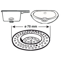 Abflusssieb Haarsieb 7 cm edelstahl rostfrei Sanitär