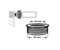 Gummi Nippel schwarz 11/2"x1 1/4" ø30/40...