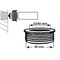 Zwillings HT Nippel schwarz Gummi ø50mm /ø 32/40mm Sanitär
