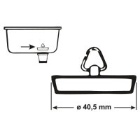 Ventilstopfen ø40,5 mm Stöpsel schwarz mit...