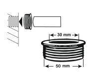 Gummi Nippel 2"x1 1/4" schwarz Sanitär Ablauf