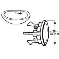 Zierstopfen Stöpsel Waschbecken Sanitär Chrom ø 20-26 mm