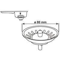 Körbchen 80 mm Edelstahl Ventil Abfluss Sanitär