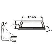 Flach Gummidichtung schwarz eckig 67x37x6 mm Sanitär