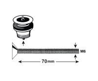 Ersatzschraube Edelstahl rostfrei Waschbecken M6 70 mm...