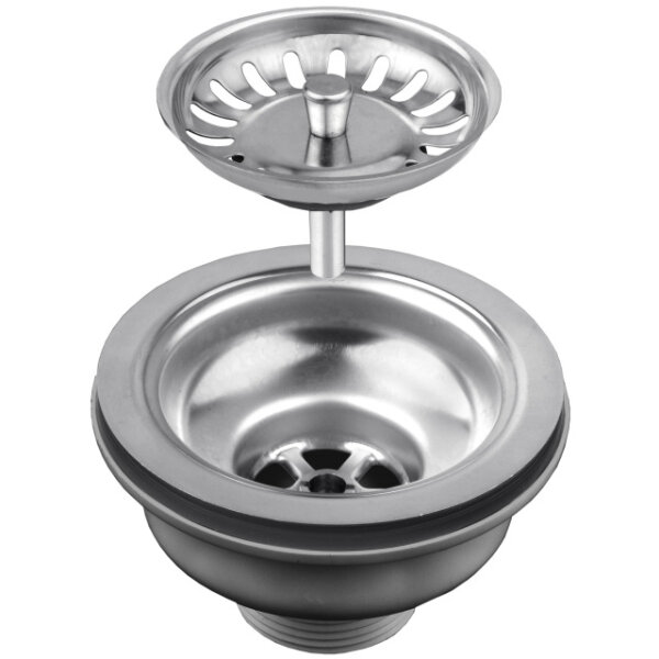 Körbchenventil verschließbar 11/2"AG ø114mm Edelstahl anthrazit Sanitär