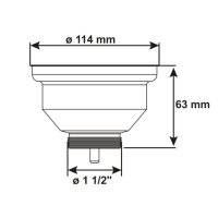 Körbchenventil verschließbar 11/2"AG ø114mm Edelstahl anthrazit Sanitär