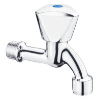 Auslaufventil Chrom blau 1/2" AG M22x1 IG-AG  Chrom...