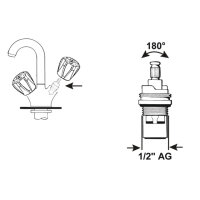 Armaturen Oberteil Messing 1/2" 180° Wasserhahn...