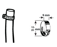4x Schlauch Schellen 1/2" ø12-20mm Edelstahl...