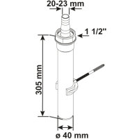 Verstellrohr Kunststoff Siphon anthrazit 11/2" ø40mm L305mm ø20-23 mm Sanitär