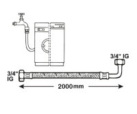 Zulaufschlauch Hochdruck Stahldraht Edelstahl 3/4"IG...