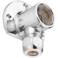 Wandscheibe Messing Chrom 3/8"IG-AG 1/2"IG...