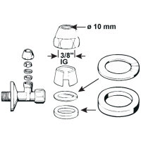 2x Quetschverschraubung Messing Mutter 3/8"IG...