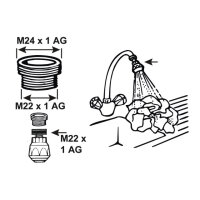 Küchen Waschbeckenbrause M24x1AG M22x1AG Spüle...