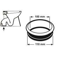 WC/Klosett-Abgangsverbinder weiß Gummi...