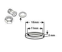 2x HD-Dichtungen asbestfrei ø18mm ø11mm 2mm...