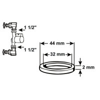 2x HD-Dichtungen asbestfrei ø44mm ø32mm...