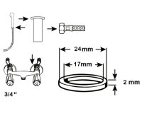 2x Fiberringe f. Brauseschläuche ø24mm ø17mm 2mm Sanitär