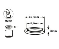 4x Gummi Dichtungen Set ø25,5mm ø19,5mm 3mm...