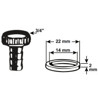 2x Gummidichtung schwarz ø22mm ø14mm 2mm...