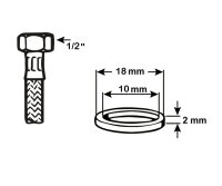 4x Gummidichtungen schwarz Set Flexschlauch ø18mm...