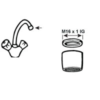 Luftsprudler Messing Chrom M16x1 IG Sanitär
