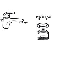 Luftsprudler Messing blau Dichtung Chrom M18x1 AG...