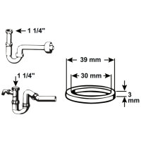 3x Gummidichtung f. Ablaufverschraubung schwarz Set...