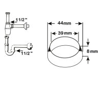 PE-Keildichtung schwarz hart ø44mm ø39mm...
