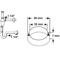 Keildichtung schwarz Gleitring weiß ø38mm...