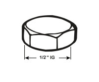Kappe Messing Chrom Sechskant 1/2" IG Sanitär