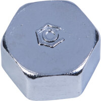 Kappe Messing Sechskant Chrom 3/4" IG Sanitär