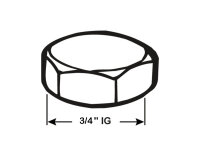 Kappe Messing Sechskant Chrom 3/4" IG Sanitär