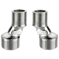 2x S-Anschlüsse Messing Chrom 1/2"AG...