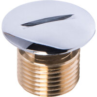Verschlussstopfen Schlitzschraube Metall Chrom 1/2"...