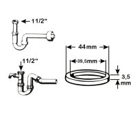 3x Gummi-Dichtungen schwarz 11/2"  ø44mm...