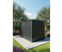 3m Lagercontainer Anthrazit RAL 7021 mit Einflügeltür & Doppelverriegelung voll verzinkt 2,95x2,14x2,09