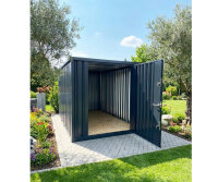 3m Lagercontainer Anthrazit RAL 7021 mit Einflügeltür & Doppelverriegelung voll verzinkt 2,95x2,14x2,09