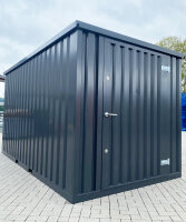 3m Lagercontainer Anthrazit RAL 7021 mit Einflügeltür & Doppelverriegelung voll verzinkt 2,95x2,14x2,09