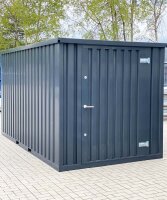 3m Lagercontainer Anthrazit RAL 7021 mit Einflügeltür & Doppelverriegelung voll verzinkt 2,95x2,14x2,09