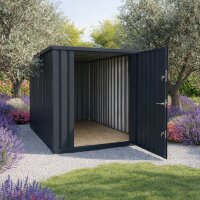 3m Lagercontainer Anthrazit RAL 7021 mit Einflügeltür & Doppelverriegelung voll verzinkt 2,95x2,14x2,09