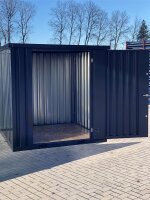2m Lagercontainer Anthrazit RAL 7021 mit...