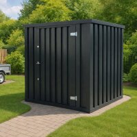 2m Lagercontainer Anthrazit RAL 7021 mit Einflügeltür & Doppelverriegelung voll verzinkt 2,14x2,02x2,09