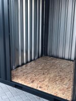 2m Lagercontainer Anthrazit RAL 7021 mit Einflügeltür & Doppelverriegelung voll verzinkt 2,14x2,02x2,09