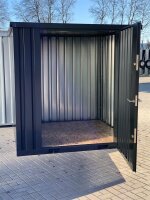 2m Lagercontainer Anthrazit RAL 7021 mit Einflügeltür & Doppelverriegelung voll verzinkt 2,14x2,02x2,09