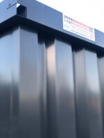 2m Lagercontainer Anthrazit RAL 7021 mit Einflügeltür & Doppelverriegelung voll verzinkt 2,14x2,02x2,09