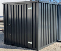 2m Lagercontainer Anthrazit RAL 7021 mit Einflügeltür & Doppelverriegelung voll verzinkt 2,14x2,02x2,09